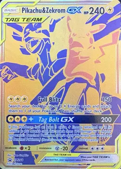 Pokemon TCG Pikachu & Zekrom GX SM248 - Tag Team Promo Holo Rare - Near Mint - Image 1