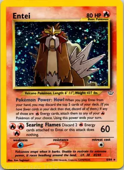 Entei 6/64 Holo Rare Neo Revelation Pokemon LP - Image 1