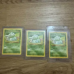 3x Bulbasaur Base Set 44/102 Pokemon TCG Regular Unlimited Common - Image 1