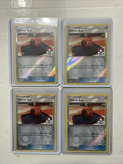 Pokemon Tcg Cherish Ball league cup With Staff Stamp set x4 NM - Image 1