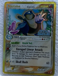 Blastoise (Delta Species) - 2/100 - Crystal Guardians Reverse Holo Pokemon MP - Image 1