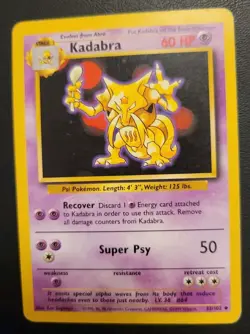 Pokemon TCG - Kadabra - 32/102 - Uncommon Unlimited - Base Set - Image 1