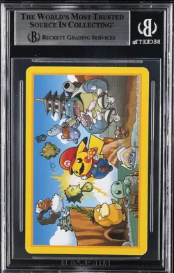 2016 POKEMON PLAYING CARDS MARIO PIKACHU KING OF SPADES BGS 9 - Image 2