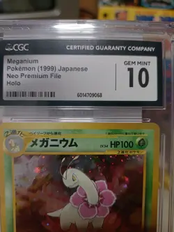 Meganium CGC 10 GEM MINT 1999 Neo Premium File Japanese 154 Holo Pokemon Card - Image 2