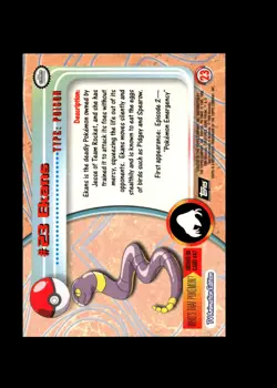 Ekans : 1999 Topps Pokemon TV Animation Black Logo Card #23 + Fast FREE Ship - Image 2