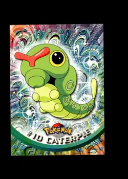 Caterpie : 1999 Topps Pokemon TV Animation Black Logo Card #10 + Fast FREE Ship - Image 1
