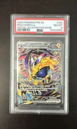 Pokemon TCG Iron Hands EX Special Illustration Rare Card 154/131 PSA 8 - Image 1