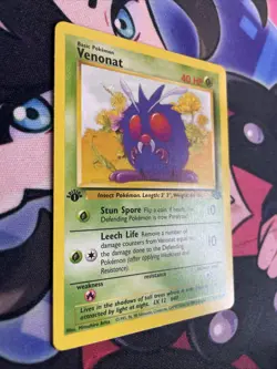 Pokemon TCG Venonat Jungle 63/64 Regular 1st Edition Common Card NM - Image 2
