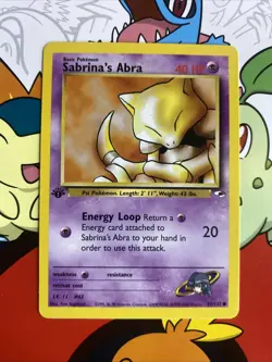 Sabrina's Abra 91/132 1st Edition Common Gym Heroes Pokemon Card 2000 WOTC NM/MT - Image 1