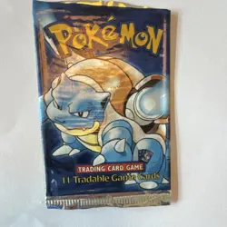 Pokemon Base Set Booster Pack Blastoise Art Sealed 11 Cards Wizards of the Coast - Image 1