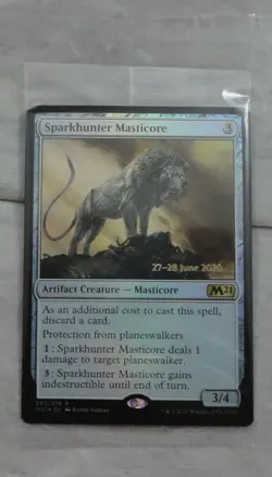 Magic The Gathering Sparkhunter Masticore Rare Prerelease Foil Card M21 - Image 1