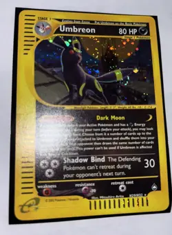 Pokemon TCG Umbreon 80 HP Aquapolis Holo Rare H29/H32 English 2002 - Image 2