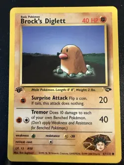 Pokemon TCG Brock's Diglett Gym Challenge 67/132 1st Edition Common - Image 1