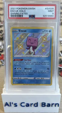 2021 POKEMON SWORD & SHIELD SHINING FATES #SV035 EISCUE HOLO PSA 9 Mint Slabbed - Image 1