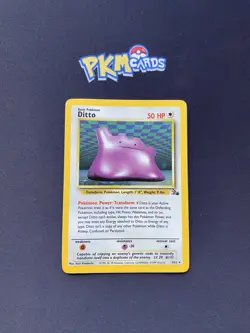 Pokemon TCG Ditto Fossil 3/62 Holo Rare LP. - Image 1
