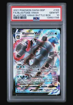 2021 POKEMON BLACK STAR PROMO 103 FULL ART/BLASTOISE VMAX Gem Mint 10 Psa 10 - Image 1