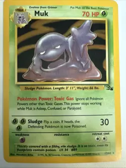 Pokemon Muk 13/62 Fossil Holo Rare - Image 1
