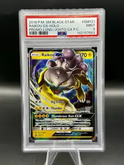 PSA 9 Raikou GX Black Star Promo SM121 Pokemon Sun & Moon English 2018 - Image 1