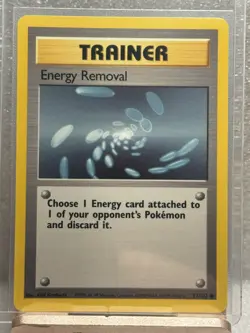 Pokemon 1999 Energy Removal Trainer 92/102 Base Set Unlimited Common - Image 1