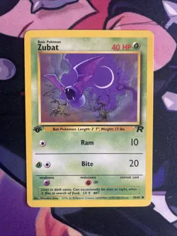 **T1 Zubat 70/82 Pokemon Team Rocket 1st Edition Vintage 2000 WoTC Near Mint LP - Image 1