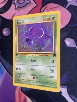 **T1 Zubat 70/82 Pokemon Team Rocket 1st Edition Vintage 2000 WoTC Near Mint LP - Image 3
