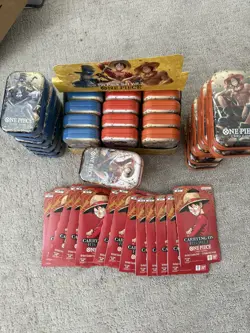 Op-13 One Piece Mini-Tin Vol 2 Lot of 30 + 13 OP 13 Sleeved packs - Image 1