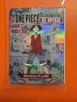 One Piece Monkey D. Luffy US Voyage College Basketball Promo Card Rutgers SEALED - Image 1
