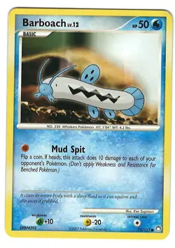 Barboach 72/123 Pokemon Card Mysterious Treasures Common 50 HP LP AZ - Image 1