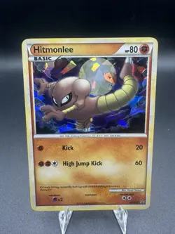Hitmonlee HGSS25 Black Star Promo Cracked Ice Holo Pokemon Card LP - Image 1