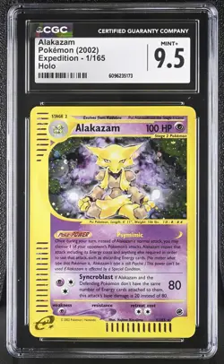 CGC 9.5 MINT+ Alakazam 2002 Expedition 1/165 Holo Pokemon Card - Image 1