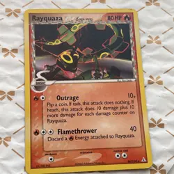 Pokemon TCG Rayquaza EX Holon Phantoms Card 26/110 Regular Delta Species LP 2006 - Image 1