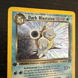 Pokemon TCG Dark Blastoise Holo Rare Card 3/82 Gigantic SWIRL - Image 2