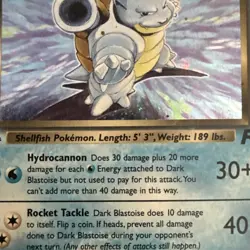 Pokemon TCG Dark Blastoise Holo Rare Card 3/82 Gigantic SWIRL - Image 5
