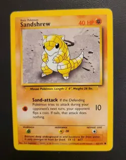 SANDSHREW - 62/102 - Base Set - Unlimited- Pokemon Card - Image 2