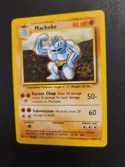 Machoke 34/102 - BASE SET - VINTAGE WOTC Pokemon Card - Unlimited - - Image 2