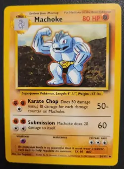 Machoke 34/102 - BASE SET - VINTAGE WOTC Pokemon Card - Unlimited - - Image 3