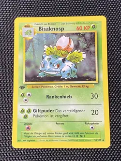 Pokemon Bisaknosp 30/102 1st Edition Card German Base Set Uncommon NM - Image 1