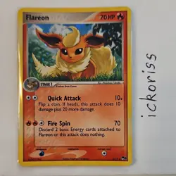 Pokemon Flareon Holo Rare 70HP POP Series 3 002/017 Stage 1 2006 Card - Image 1