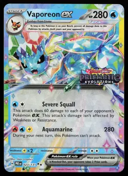 Vaporeon ex 023/131 Holo Stamped Prismatic Evolutions Promo Pokemon Card - Image 1
