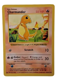 Charmander Shadowless 46/102 Base Set Pokemon Card Near Mint NM - Image 1