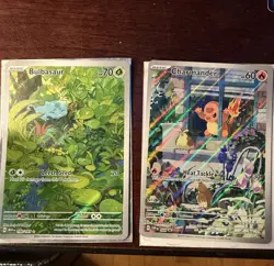 Full Art 151 Bulbasaur And Full Art Black Star Promo Charmander Pokemon Cards - Image 1