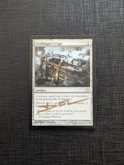 MTG MAGIC THE GATHERING GRAFDIGGER'S CAGE SIGNED ORIGINAL DANIEL LJUNGGREN DARK - Image 1