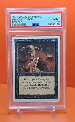 ⚫⚫⚫ (2) 1994 Magic The Gathering DEMONIC TUTOR REVISED 3RD EDITION PSA 9 ⚫⚫ - Image 1