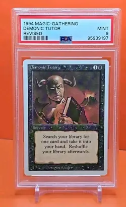 ⚫⚫⚫ (2) 1994 Magic The Gathering DEMONIC TUTOR REVISED 3RD EDITION PSA 9 ⚫⚫ - Image 2
