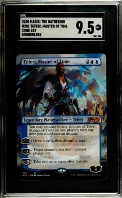 2020 M21 Magic The Gathering Teferi Master of Time Extended Art SGC 9.5 MINT+ - Image 1