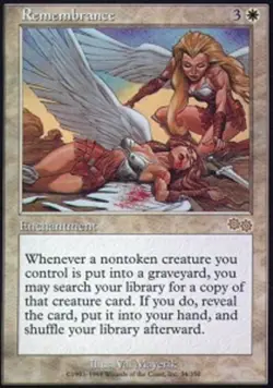 1x Remembrance Moderate Play, English Urza's Saga MTG Magic - Image 1
