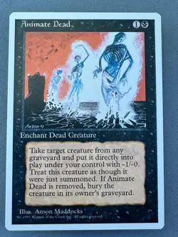 Animate Dead MTG 4th Edition—Unplayed Near Mint—Vintage Magic the Gathering - Image 1