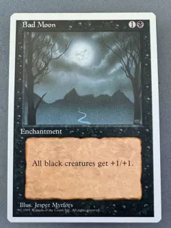 Bad Moon MTG 4th Edition Rare—Lightly Played Near Mint—Magic the Gathering - Image 1