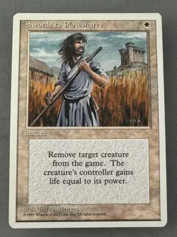 Swords to Plowshares MTG 4th Edition—Never Played Near Mint—Vintage Magic - Image 1