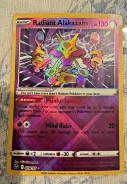 Pokemon TCG Radiant Alakazam 059/195 Swsh12 Sword & Shield - Silver Tempest Holo - Image 1